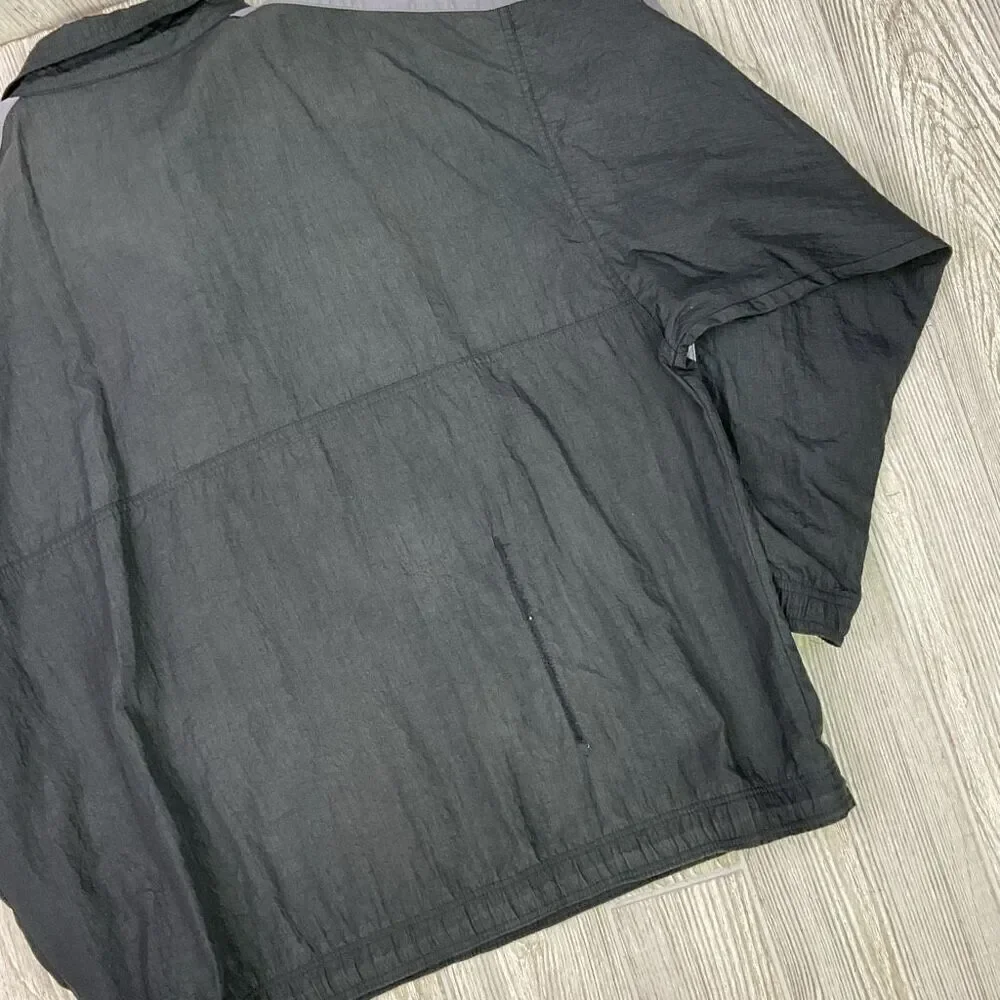 Vintage Nike Grey Label Men’s Large Black Nylon Windbreaker Anorak Jacket